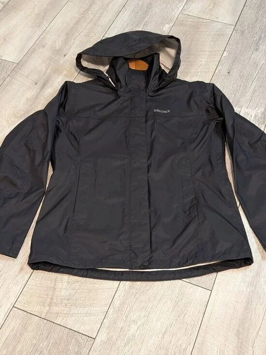 Marmot Black Lightweight Rain Jacket Hooded Utility Vented | Size M NWOT - Picture 6 of 17